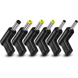 CMWX-6PCS USB C vers DC Adaptateur 90 ° inclinable DC 5V 9V 12V 15V PD simulateur déclencheur de Charge Plug pour Ordinateur Portable, routeur, Prise de Chargeur d'alimentation Mobile (12V) - Neuf