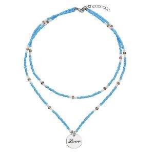 2024,Bijoux Boh&egrave;mes Faits &Agrave; La Main,Collier De Perles De Riz,Perles Bleues Pour Femmes,Fleur De Perle Turquoise,Cha&icirc;ne De Clavicule Empil&eacute;e-Type8- - Neuf