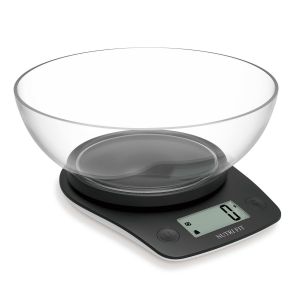 Balance Num&eacute;rique Alimentaire Avec Bol De 2l, Balance De Cuisine Num&eacute;rique De 5 Kg, 4 Unit&eacute;s Avec Pr&eacute;cision De 1 G, Grand &Eacute;cran Lcd, Noir - Neuf