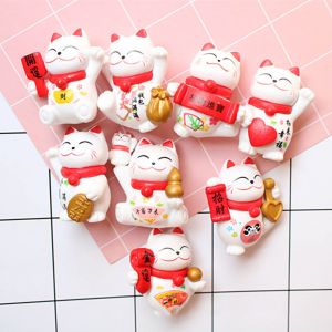 Hjlian Figurine De Chat Porte-Bonheur En Pvc Avec Bras Ondule Pour Decoration D'interieur, Lot De 8 Pieces, Lot De 8 Pieces - Neuf