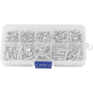 Rivets Pleins,450pcs Rivets Pleins à Tête Plate en Aluminium Rivets M2.5 Multi-Tailles 3/4/5/6/8/10/12/16/20 mm - Neuf
