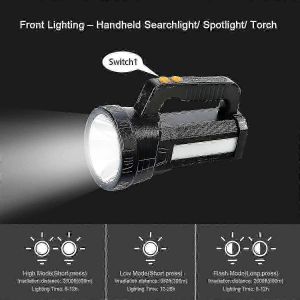 Lampe Torche Tactique Led Rechargeable Ultra Puissante &iquest; Polyvalente Pour Le Camping, La Randonn&eacute;e Et Les Aventures En Plein Air - Neuf