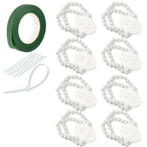 Bracelet Corsage 8 Pcs Bracelets Corsage Poignet, Bracelets &Eacute;lastiques Pour F&ecirc;te De Mariage Bal Diy Poignet Corsage, Perle - Neuf