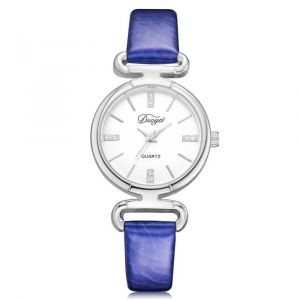 Duoya Femmes Casual Affaires Cadran Rond Analogique Pu Montre-Bracelet Cadeau Robe Montre &Agrave; Quartz (Bleu Royal) - Neuf