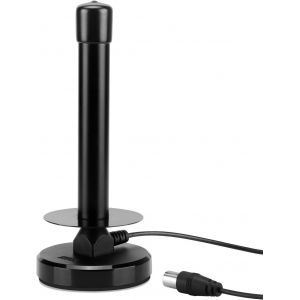 Antenne TV Interieur Puissante TNT HD DTA250 Portable Num&eacute;rique Discr&egrave;te pour T&eacute;l&eacute;vision Radio Dab/R&eacute;cepteur TV USB - UHF Magn&eacute;tique Aimant Belgique DVB-T/DVB-T2 MPEG4 (H.264) - Noir - Neuf