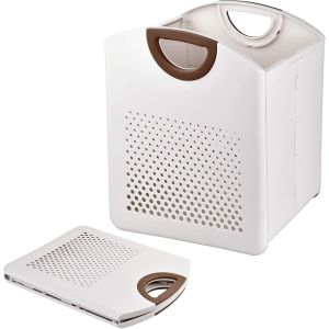 Panier a linge pliable, 27L Plastique Matériel Montage mural corbeille a linge avec poignée, Robuste Économisez de l'espace panier linge sale respirant pour salle de bain et chambre à coucher, Blanc - Neuf