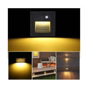Applique Murale Encastr&eacute;e Led 3w Avec D&eacute;tecteur De Mouvement Pour Escaliers - Neuf