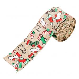 D&eacute;corations De No&euml;l Autocollants De Dessin Anim&eacute; Toile De Jute Sangle Rubans De No&euml;l Cr&eacute;atifs Rubans De No&euml;l Petit Arbre Section A-Socks,Ruban De No&euml;l - Neuf