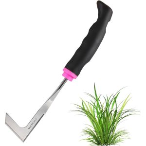CHECARZHN--NO1-Désherbeur Manuel En Acier Inoxydable, Grattoir De Jardin Avec Manche Ergonomique, Outils De Désherbage, Couteau De Désherbage Pour Enlever La Mousse & Les Mauva s- Rose Rouge - Neuf