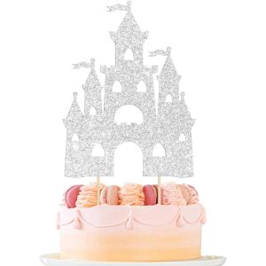 Décoration De Gâteau D'anniversaire Château À Paillettes Sur Le Thème Du Château De Princesse,Pics De Gâteau D'anniversaire Pour Princesse,Prince,Anniversaire,Fête Prénatale,Fournitures De.[Y196] - Neuf