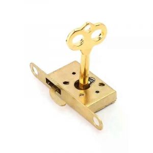 Serrure de tiroir vintage avec clé Antique Petite boîte Armoire Serrures de porte Accessoires de meubles Boîte à outils Fournitures de sécurité - Neuf