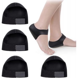Lot De 4 Protège-Talons En Silicone Pour Tendinite D'achille Et Fasciite Plantaire, Soulage La Douleur De L'épine Calcanéenne Et Prévient Les Fissures Du Talon (L 40-45) - Neuf