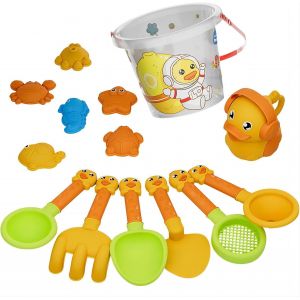 14 Pcs Enfants Des Jouets De Plage Set, Sable, Jouets Pour Les Tout-Petits Garçons Filles Adorables Canards Jaunes, De Plein Air Amusantes Sable Outils Avec Le Seau Et La Pelle, - Neuf