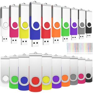 Lot De 20 Clé Usb 4 Go Clef Usb 4Go Rotation Pendrive Usb 2.0 Mémoire Stick Disque Avec 20 Cordes (10 Couleurs,4Gb*20Pcs)[CLE8110938] - Neuf