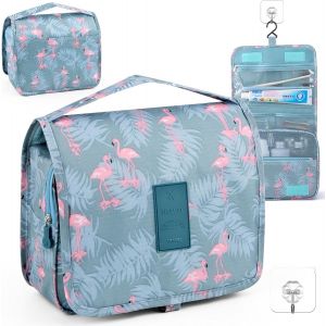 Trousse De Toilette De Voyage &Agrave; Suspendre, Sac De Toilette &Eacute;tanche Pour Femme, Sac De Maquillage Portable, Multifonction Imperm&eacute;able Trousse De Toilette Pour Voyage,Fitness,Camping (Flamant) - Neuf