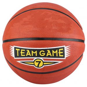Ballon De Basket-Ball En Caoutchouc Pour Interieur Et Exterieur, Rouge Et Marron, Taille 7 - Neuf