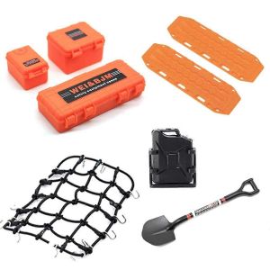 8PC Valise Simulée Luggage Net Pelle pour TRX4 1/10 RC Voiture Noir - Neuf