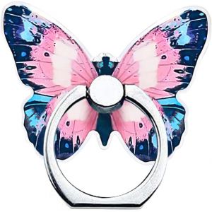 MDY-Anneau de Support pour téléphone Portable réglable à 360°,Motif Papillon Anneau Universel en Alliage de Zinc pour Support Téléphone Tous Les Smartphones, iPhone - Rose - Neuf