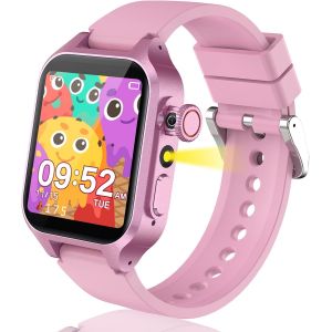 KALANKA-Montre Connect&eacute;e Enfant 32 Jeux, Montre Enfant Garcon Fille HD Cam&eacute;ra Musique Vid&eacute;o Podom&egrave;tre Livre Audio R&eacute;veil, Montre Intelligente EnfantCadeaux Anniversaire pour Filles et Gar&ccedil;ons 3-12 Ys - Neuf