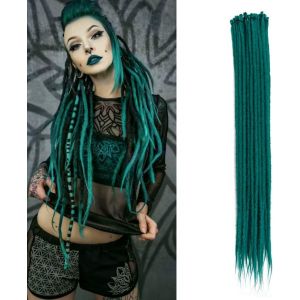 Ershi-Extensions De Dreadlocks Synthétiques Minces De 0,6 Cm Faites À La Main 20 Pouces 20 Brins Cheveux Au Crochet Longues Tresse[2 - Neuf