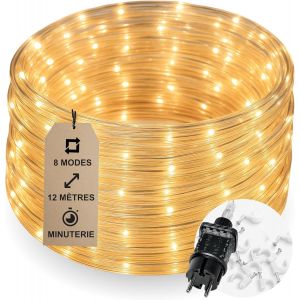 Guirlande Lumineus Tube Led-200 Led & 8 Modes & Minuteur I Avec Fiche 12m I Guirlandes Lumineuses I Fairy Lights Decoration Guirlande Solaire Exterieur Tube Lumineux Noel Extérieur Girlande - Neuf