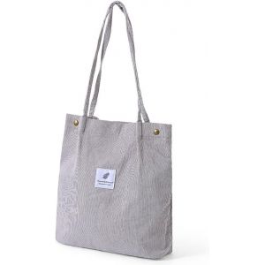 RFCBC-Sac fourre-tout décontracté en velours côtelé pour femme avec motif smiley - Sac à bandoulière pour femme - Grande capacité - Sac à bandoulière d'école - Neuf