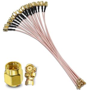 LETNERNY-Câble Coaxial U.Fl Vers Sma Connecteur Mâle Sma Vers Ufl Ipx Câble Coaxial Câble D'Antenne Wifi Pour Mini Pci Express Rg178 12 Pouces (30Cm) 5 Pcs - Neuf