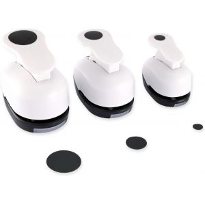 Chenquansarl-Set De Perforatrices À Poinçon Circulaire Pour Loisirs Créatifs, Design, Noir Et Blanc, Poinçons De 8, 16 Et 25 Mm, Jusqu'à 220 G/M², Pour Scrapbooking, Fabrication De Cartes, Étiquettes - Neuf