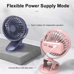 Ventilateur de bureau portable ventilateur à clipser ventilateur de refroidissement de bureau rechargeable par USB petit refroidisseur d'air réglable à 3 vitesses ventilateur personnel pour un usage domestique au bureau - Neuf