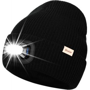 Jexnovashop-Led Lumineux Bonnet Chapeau, 2 En 1 Chapeau De Course Lampe Frontale Rechargeable, 5 Modes & Gradation Continue, Angle Adjustable, Hiver Chaud Cadeaux Pour Hommes Et Femmes-Bandeau Inclus - Neuf