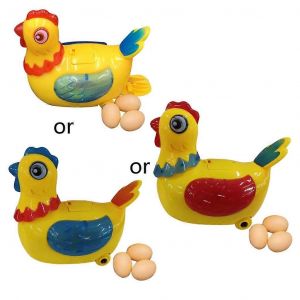 Jouet Animal Poulet Plastique Musical &Eacute;lectrique-La Poule Magique avec 3 Oeufs Son R&eacute;aliste Chant Oeufs Pondre - Neuf