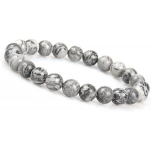 Eryi-Bracelet De Perles De Chakra En Pierres Naturelles De Jaspe De Sédiment Marin De 8 Mm (Vert) Bracelet De Chakra Vert Bracelet Femme Bracelet Homme Bracelet Vert Bracelet Vert Bracelet De Yoga - Neuf