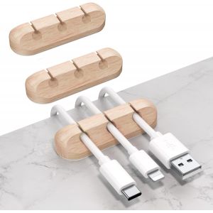 Clips Câble Organisateur Bureau, Lot de 3 Support de Câble, Organisateur de Cordon, Gestion des Cables, Câble Rangement pour USB Câbles de Chargeur/Souris/Écouteur/PC - Neuf