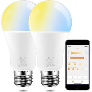 Ampoule Connectée Alexa 12w E27,Ampoule Led Intelligente,Compatible Avec Alexa (Appareils Echo Requis),2700k-6000k Commande Vocale (2-Pack) - Neuf