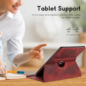 &Eacute;tui Coque Pour Samsung Galaxy Tab S10 Lite / S10 Fe / S9 Fe 10.9 Pouces/ S9 2023 11 Pouces- &Eacute;tui En Cuir Pu Avec Fonction Support/Portefeuille Coque Tablette (Rouge) - Neuf