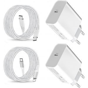 Chargeur Rapide Iphone,25W Chargeur Pour Ipad Pro 13,12.9,11 2024 2023 2022 2021 2020 2019 M4 M2,Air 2 3 4 5,Mini 4 5 6/Iphone 16E 16 15 14 13 12 11/Apple Ipad 8Eme 9Eme 10Eme Usb C Secteur Et Cable - Neuf