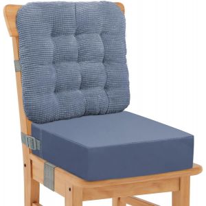 Rehausseur Chaise Enfant- 2pcs Coussin &Eacute;pais Pour Si&egrave;ge De Chaise En Velours C&ocirc;tel&eacute; Coussin De Dossier En Pu Imperm&eacute;able Facile &Agrave; Nettoyer Si&egrave;ge D'appoint Avec Fond Antid&eacute;rapant&iquest; - Neuf