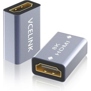 MEVRONISSHOP-Coupleur HDMI Adaptateur 8K 2.1 Plaqu&eacute; Or Rallonge HDMI Femelle vers Femelle Supporte 8K @60Hz 4K 2K 1080P UHD, R&eacute;solution 7680 * 4320, HDR, ARC Compatible avec PC, Moniteur, Roku TV, Lo - Neuf