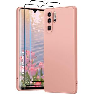 KALANKA-3 en 1 en Coque pour Huawei P30 Pro, avec 2 Verres tremp&eacute;s 9H, et Un &eacute;tui en Microfibre Souple pour Huawei P30 Pro [R&eacute;sistant aux Rayures] [Abrasion-Resistant] (Rose Clair) - Neuf