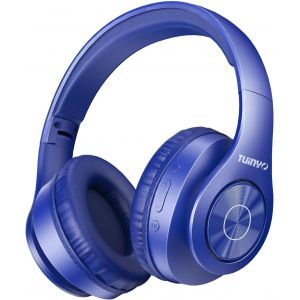 Casque Bluetooth sans Fil, Casque sans Fil stéréo, Temps de Lecture 35H, Basses Graves, Cache-Oreilles protéiques à mémoire Douce, Mode de câble de Microphone intégré PC/Mobile/TV - Neuf