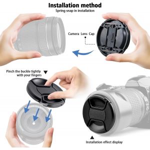 2 Bouchons D'Objectif De 55 Mm + 2 Chiffons De Nettoyage Pour Objectif Compatibles Avec Toutes Les Marques De 55 Mm Avec Objectifs D'Appareil Photo[Z5035] - Neuf