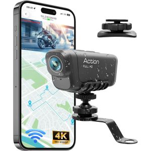 Subzonal-Camera Moto 4k+1080p,Cam&eacute;ra De Moto Avant Et Arriere,Cam&eacute;ra Casque Moto,Dashcam Moto Velo &Eacute;tanche Avec Wifi,Mini Camera Sport Avec Gps, Hdr,Vision Nocturne Starlight,Enregistrement En Boucle - Neuf