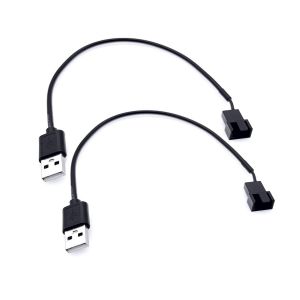 KALANKA-2 Pièces USB vers 3 broches/4 broches PWM 5V câble adaptateur d'alimentation de ventilateur à manchon USB-USB vers câble de connecteur de ventilateur de boîtier 3 broches/4 broches - Neuf