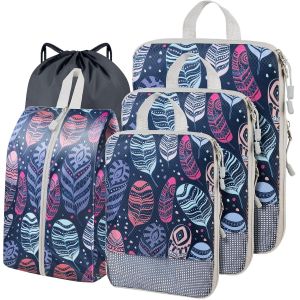 Cubes D'Emballage De Compression, Essentiels De Voyage, Sacs De Rangement Pour Val , Cubes D'Emballage De Compression Durables Pour Sac &Agrave; Dos &Agrave; Main (B) - Neuf