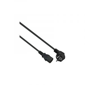 Helos - C&acirc;ble De Raccordement R&eacute;seau Avec Fiche De Terre 90&deg; Vers C13 Noir 0,5 M 310981 - Neuf