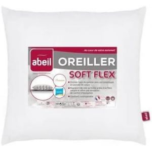 Trahoo-Premium Oreiller Aerelle Soft Flex Percale De Coton, 60 X 60 Cm, Blanc , Fabriqué En France - Neuf