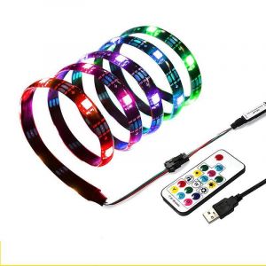 Bande Led Rgb De 2 M (6,56 Pi) Aliment&eacute;e Par Usb Avec T&eacute;l&eacute;commande - Neuf