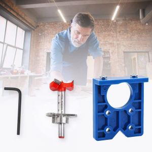 Gabarit de Per&ccedil;age Charni&egrave;re 35mm avec Ouvre Trou de Charni&egrave;re et 1 Cl&eacute;, Guide Percage Charniere Invisible en ABS Gabarit d'Al&eacute;sage de Charni&egrave;re pour Perceuse &agrave; Colonne, Perceuse &agrave; Pistolet - Neuf