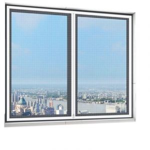 Rideau Moustiquaire En Fibre De Verre Avec Fermeture &Eacute;clair 120x120 Cm Blanc - Neuf