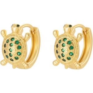Kal-Petites Boucles D'oreilles Cr&eacute;oles En Forme De Tortue Mignonne Pour Femme Piercing De Cartilage Tragus Plaqu&eacute; Or Petit Huggie Hoops Bijoux Hypoallerg&eacute;niques Cadeau De Vacances &Agrave; La Plage - Neuf